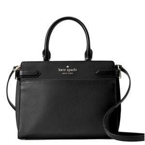 Kate Spade New York Staci Small Saffiano Leather Satchel Black